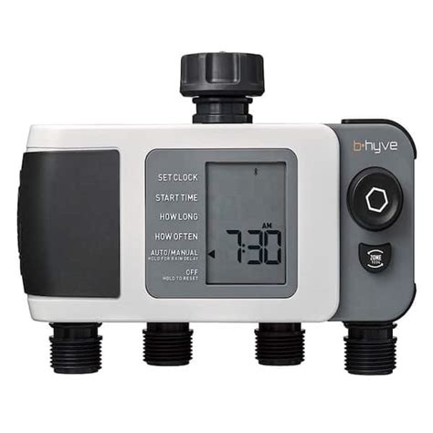 b hyve hose faucet timer|4 outlet hose faucet timer.